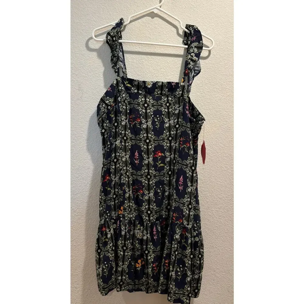 Agua Bendita x Target NWT Floral Tile Print Flutter Sleeve Mini Dress Size XL - Picture 3 of 7